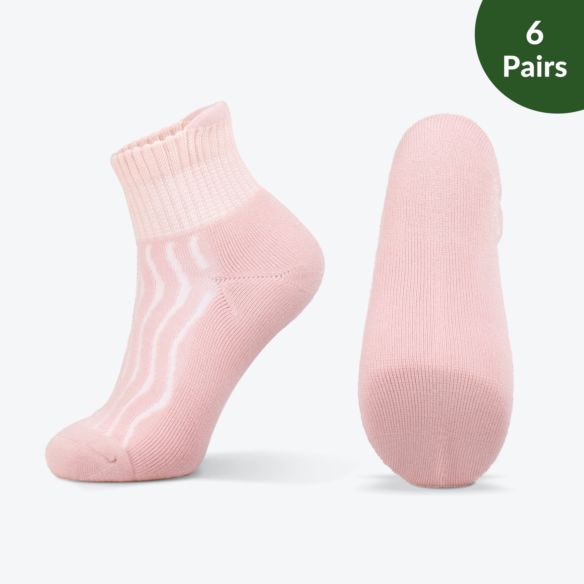 Wide non-binding Bamboo diabetic socks, seamless toe, air vent with cushion sole, 6 pairs